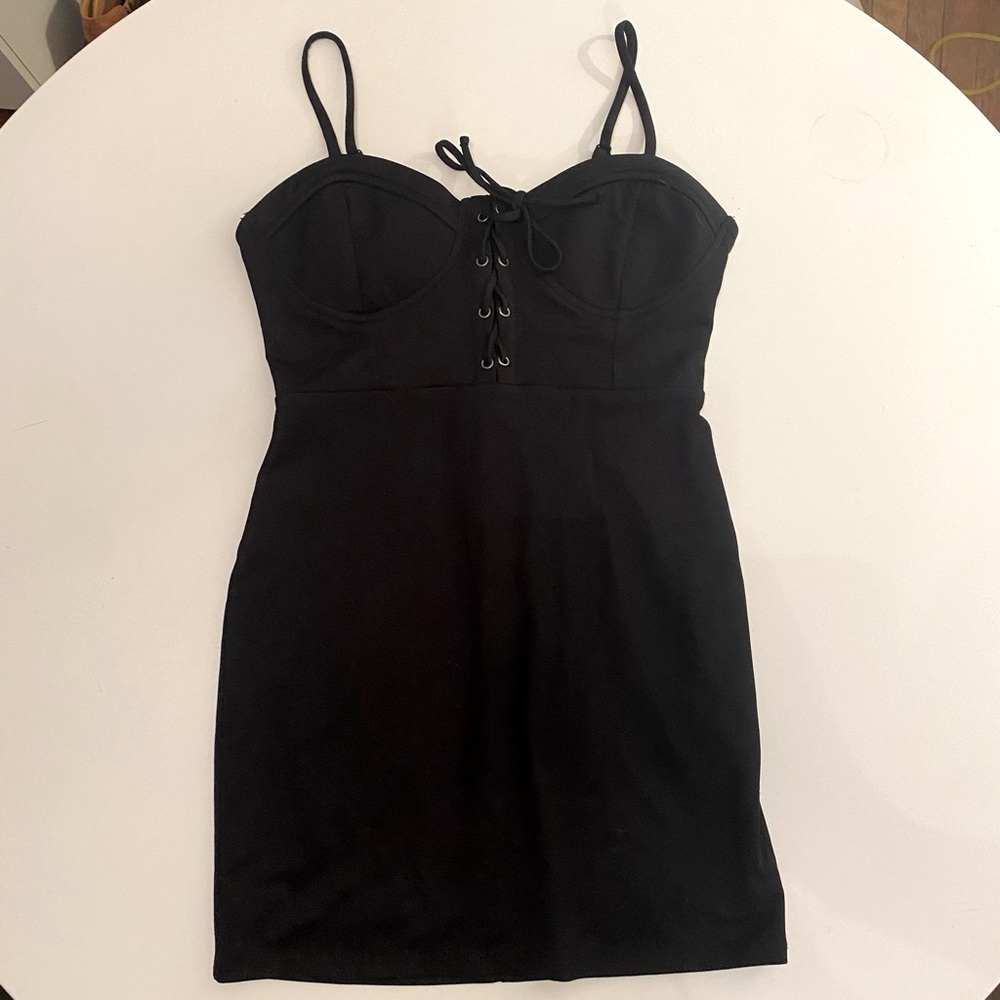 Forever21 black corset detail dress